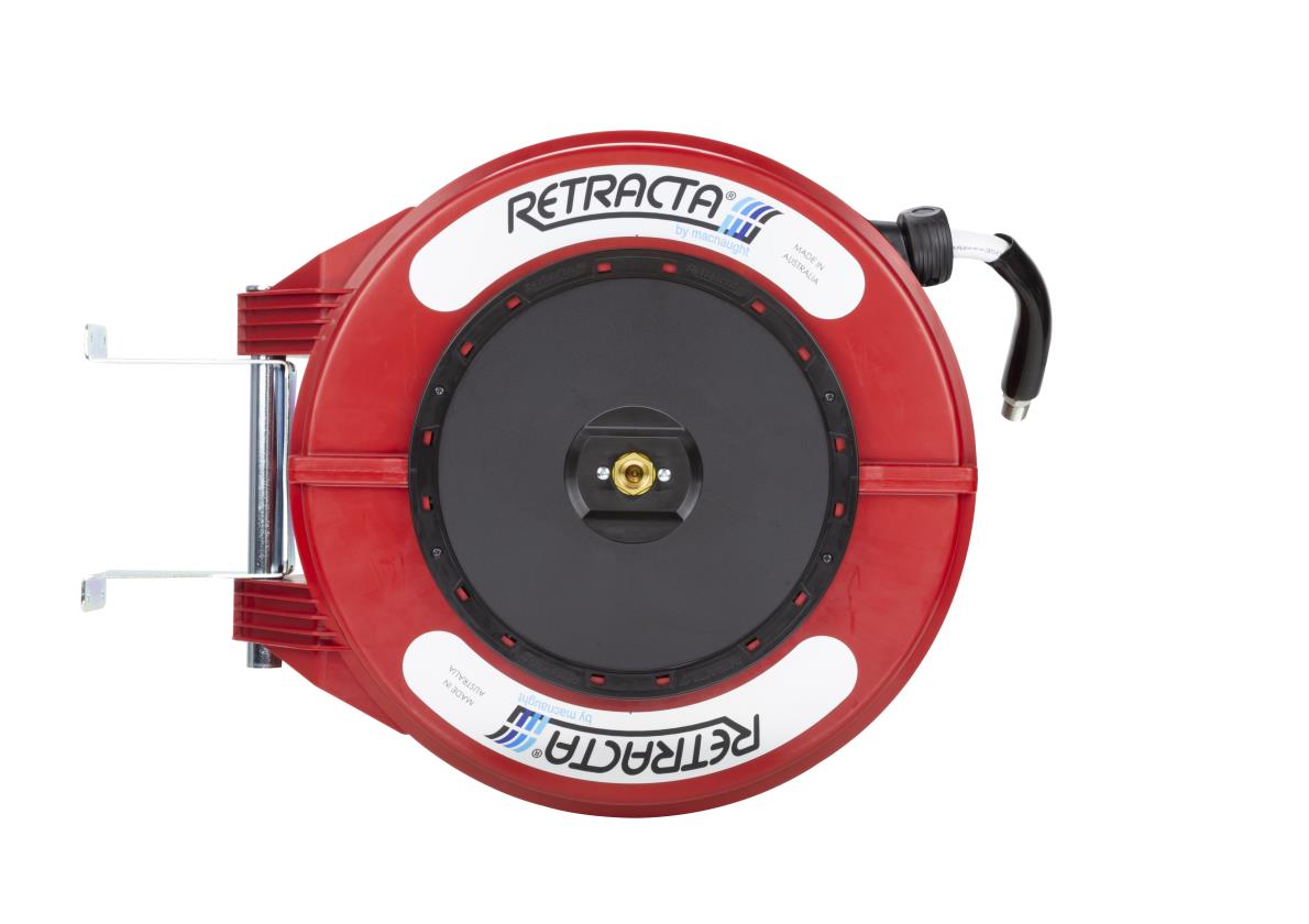 Retracta R3 Premium veerbediende heet waterhaspel met 20m x 1/2 " slang (rood)